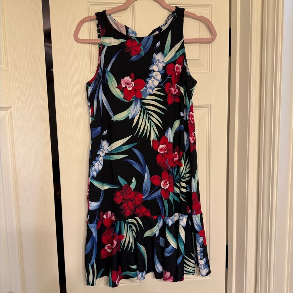 Tommy Bahama Midnight Orchid High-Neck Cover-Up Dress size M multicolor casual